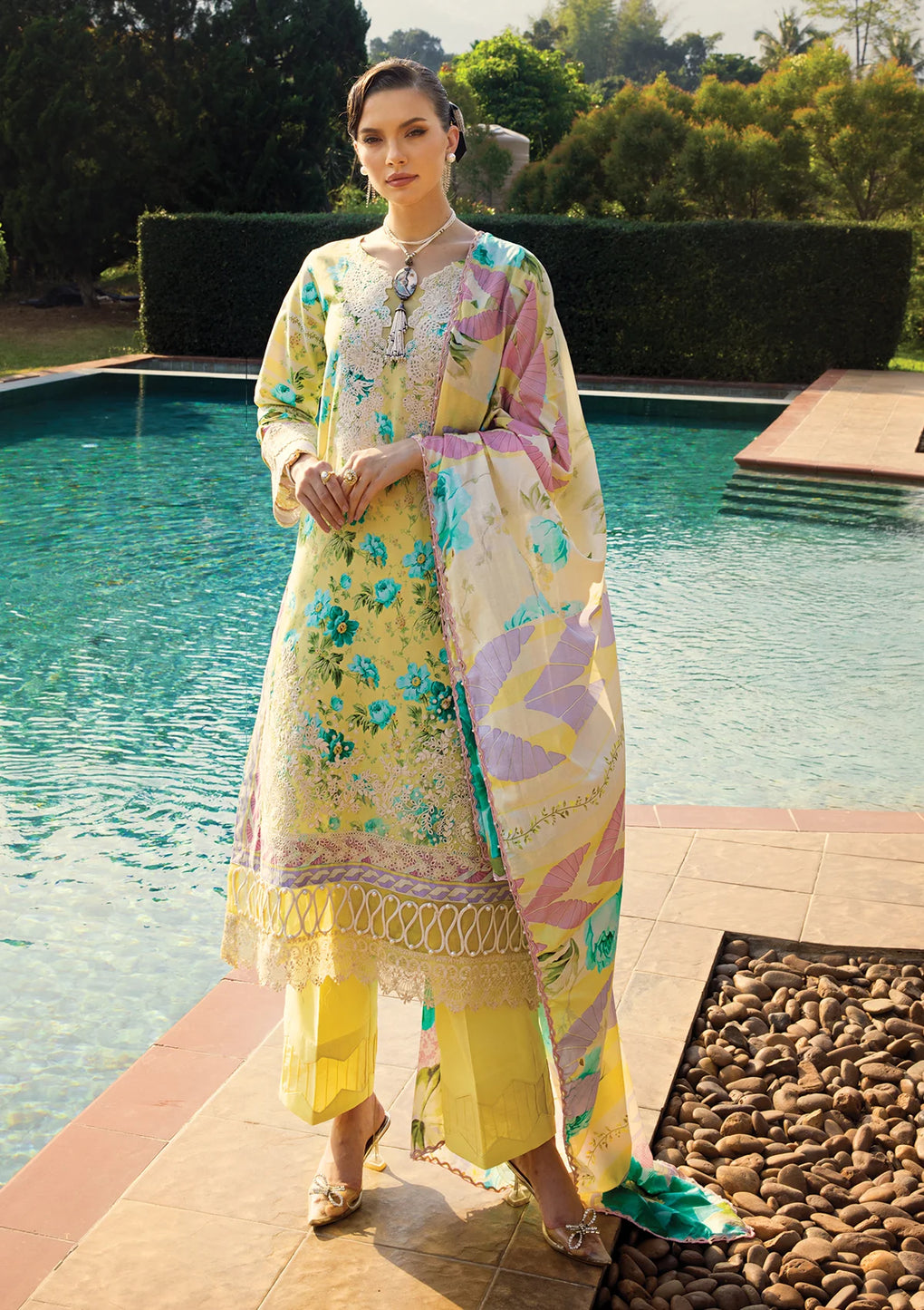 Elaf - Print Chikankari Lawn Collection 2024