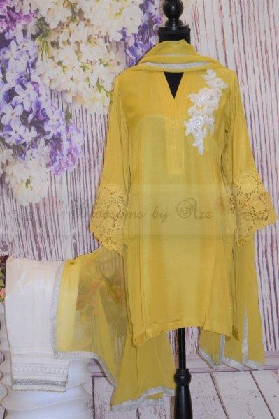 Cotton Silk Casual Dress With Embroidered Motif - Blossoms by Azz