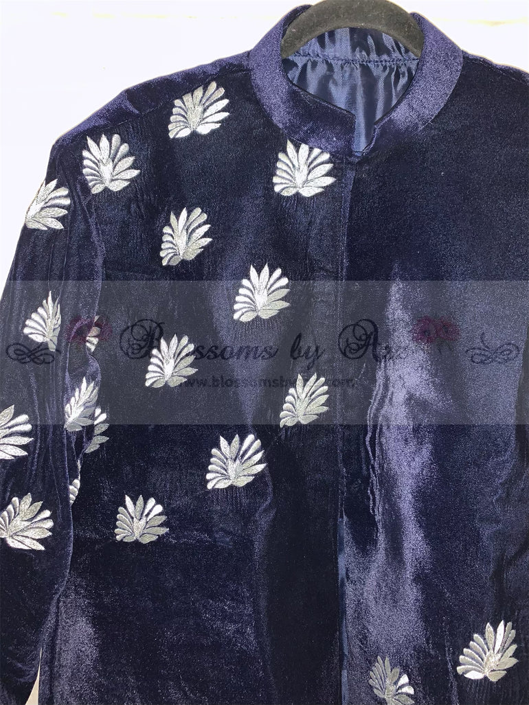 Gents & kids Embroidered Velvet Coat - Blossoms by Azz