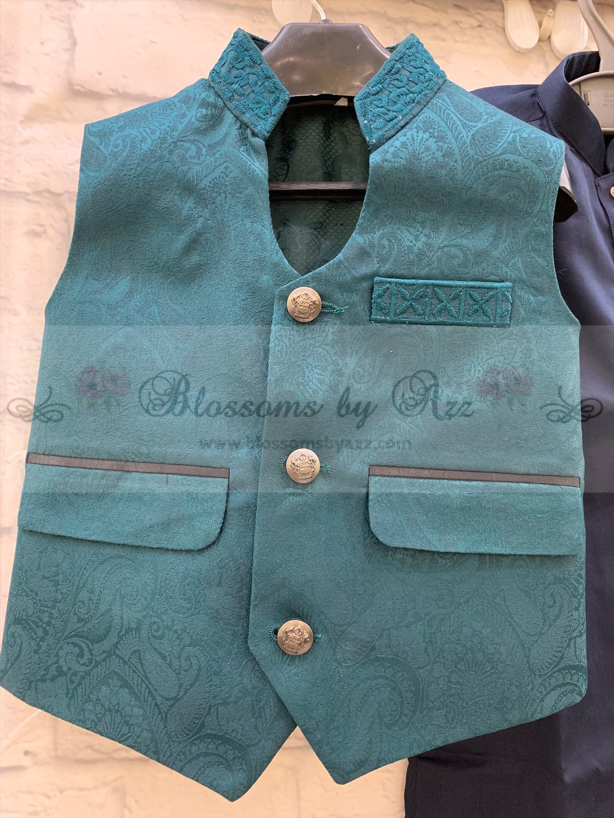Gents & kids Jamawar Waistcoat - Blossoms by Azz