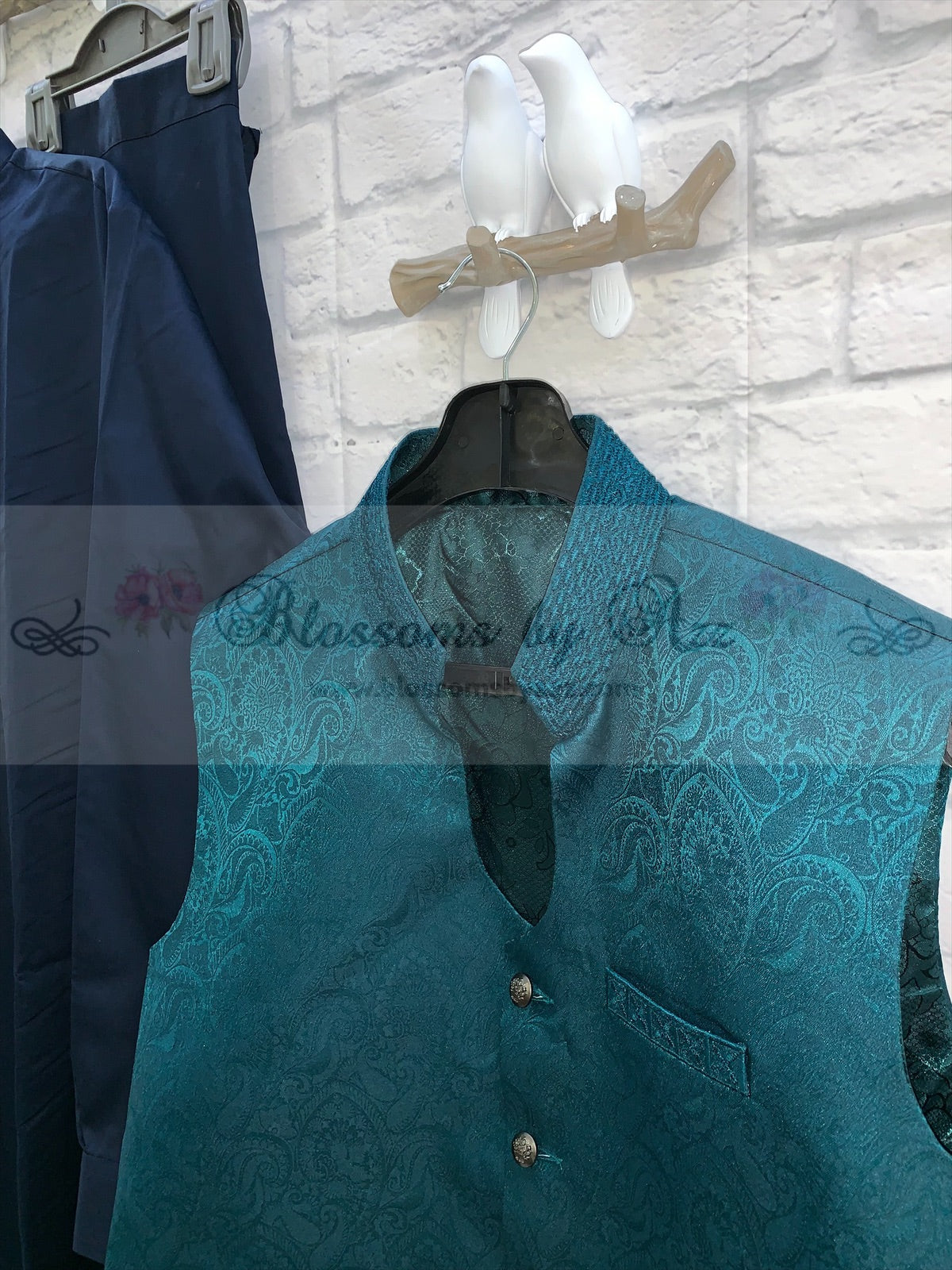 Gents & kids Jamawar Waistcoat - Blossoms by Azz