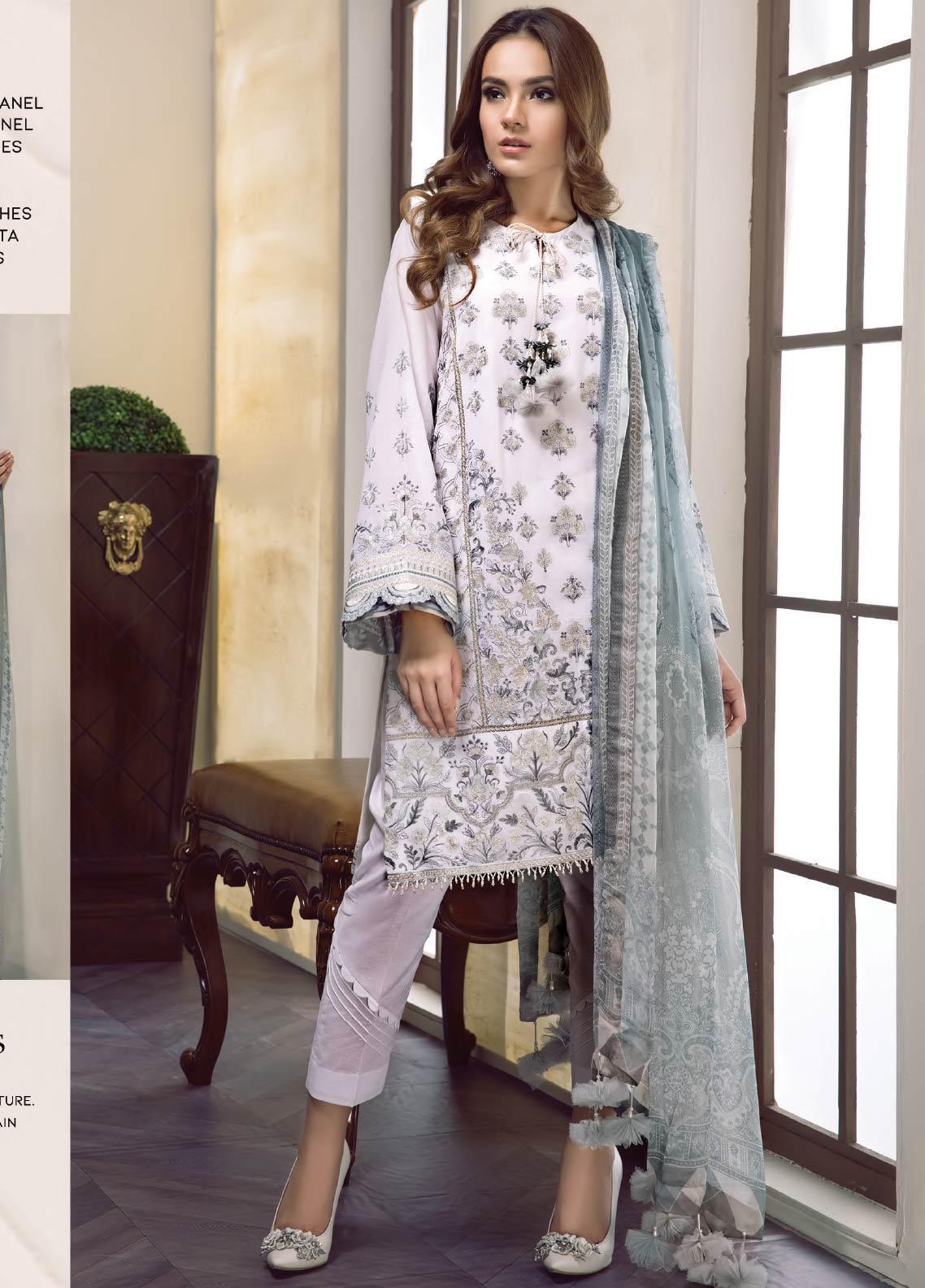 Baroque Embroidered Lawn Stitched 3 Piece Suit BQ19-S2 05 BRIELLA - Mid Summer Collection - Blossoms by Azz