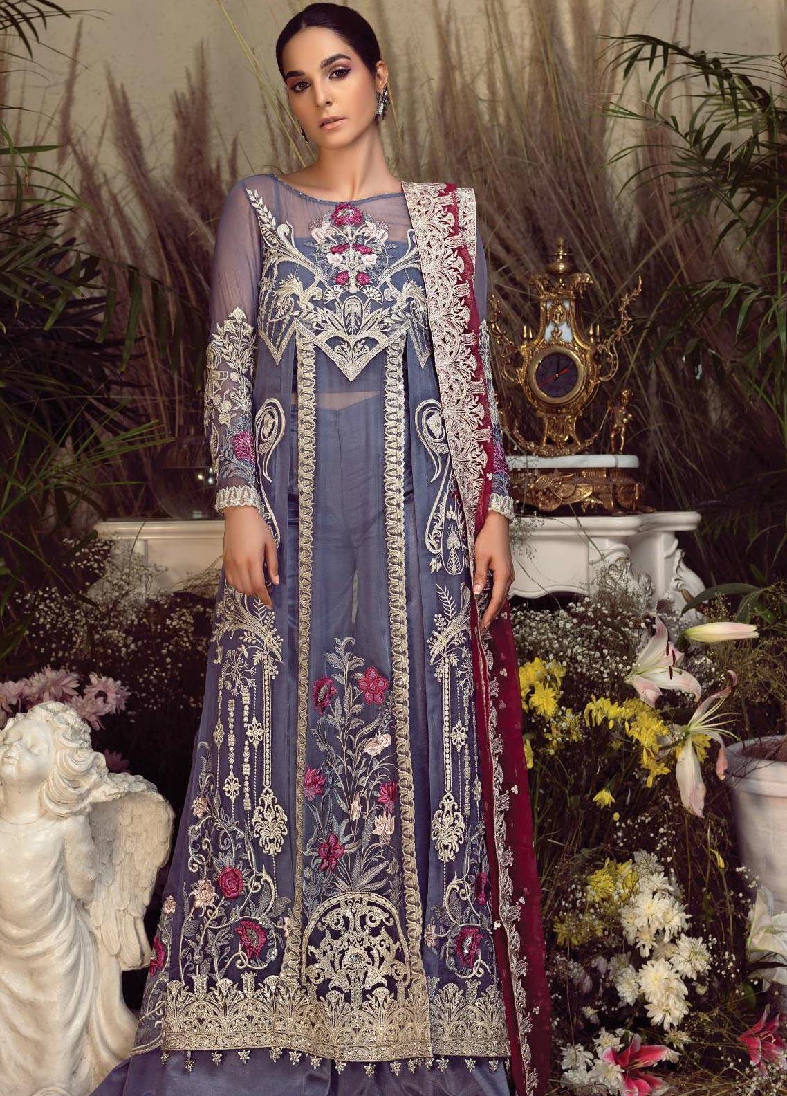 Orabelle by Imrozia Embroidered Chiffon Stitched 3 Piece Suit SEI190 10 Vivid Story - Luxury Collection - Blossoms by Azz