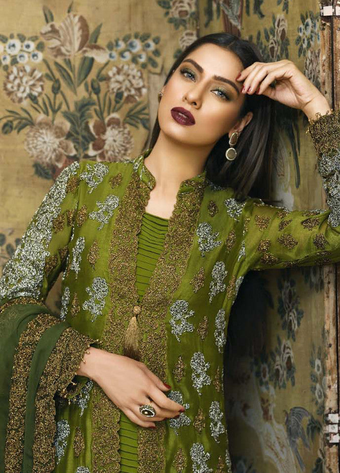 Asim Jofa Embroidered Chiffon Stitched 3 Piece Suit AJ18-F2 3A - Signature Embroidered Collection - Blossoms by Azz
