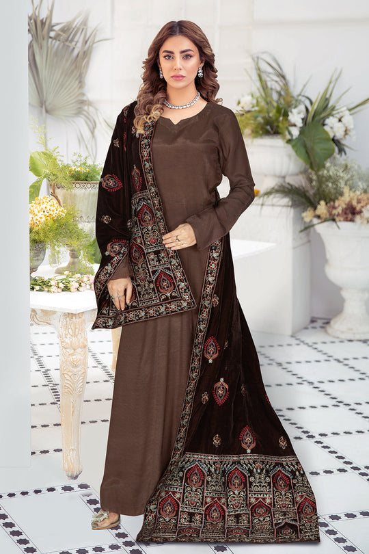 Ramsha Velvet Shawl - V-54