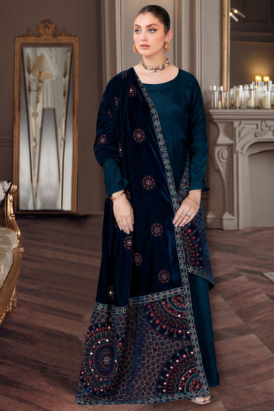 Ramsha Velvet Shawl - V-53