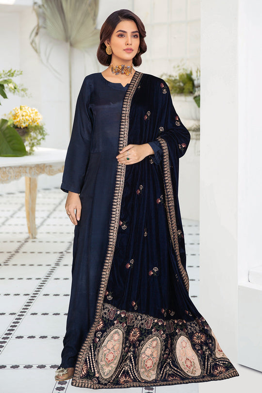 Ramsha Velvet Shawl - V-55