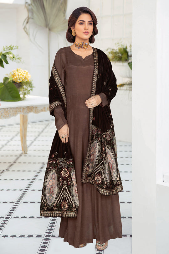 Ramsha Velvet Shawl - V-55