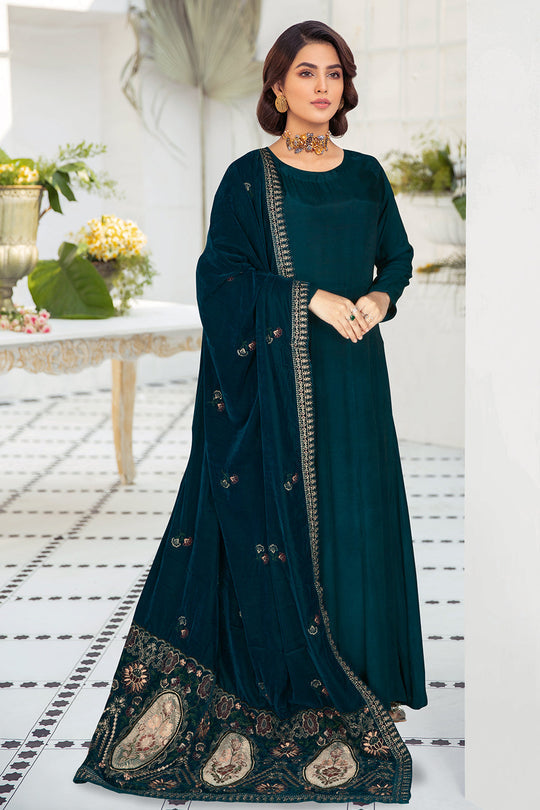 Ramsha Velvet Shawl - V-55