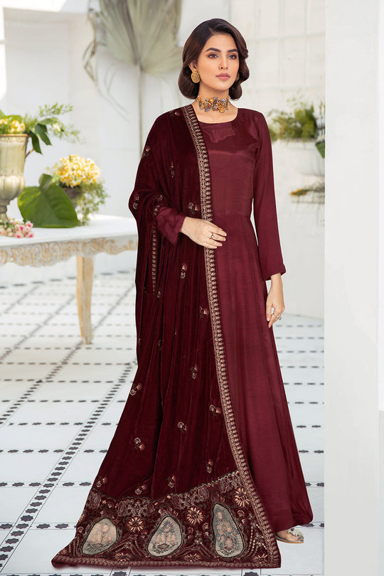 Ramsha Velvet Shawl - V-55