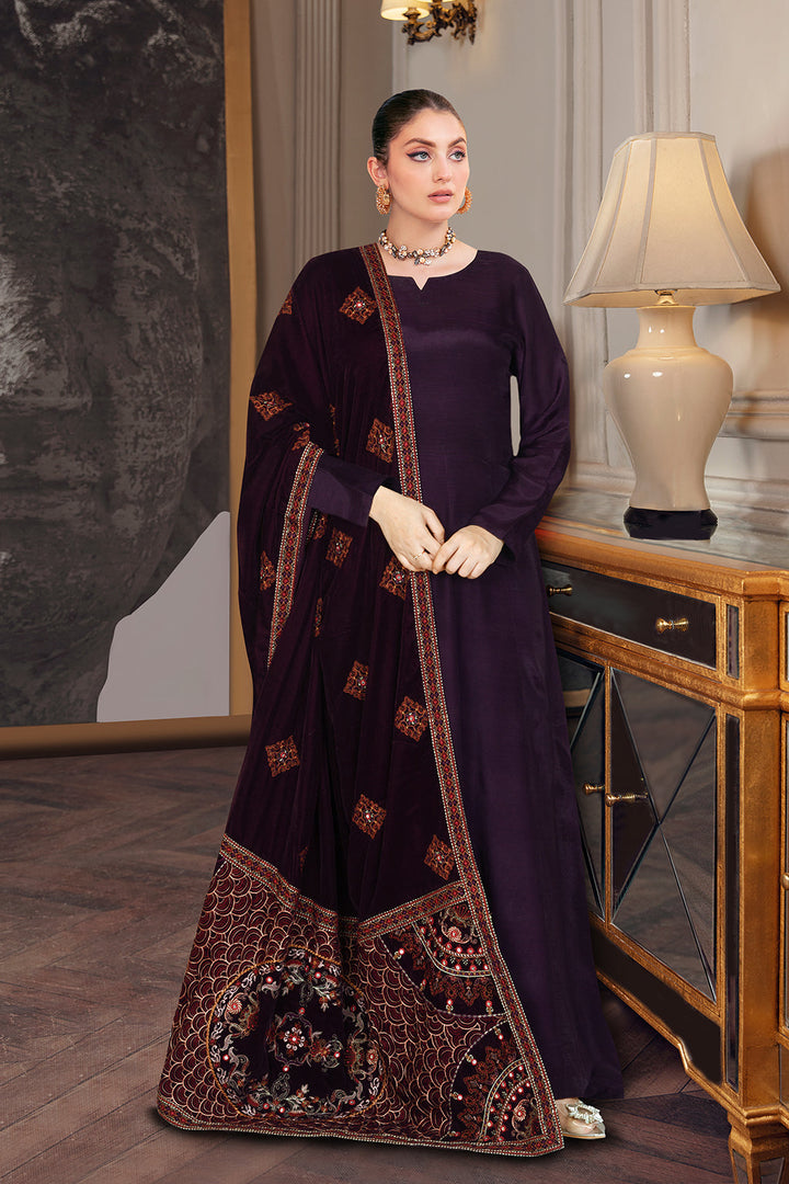 Ramsha Velvet Shawl - V-56