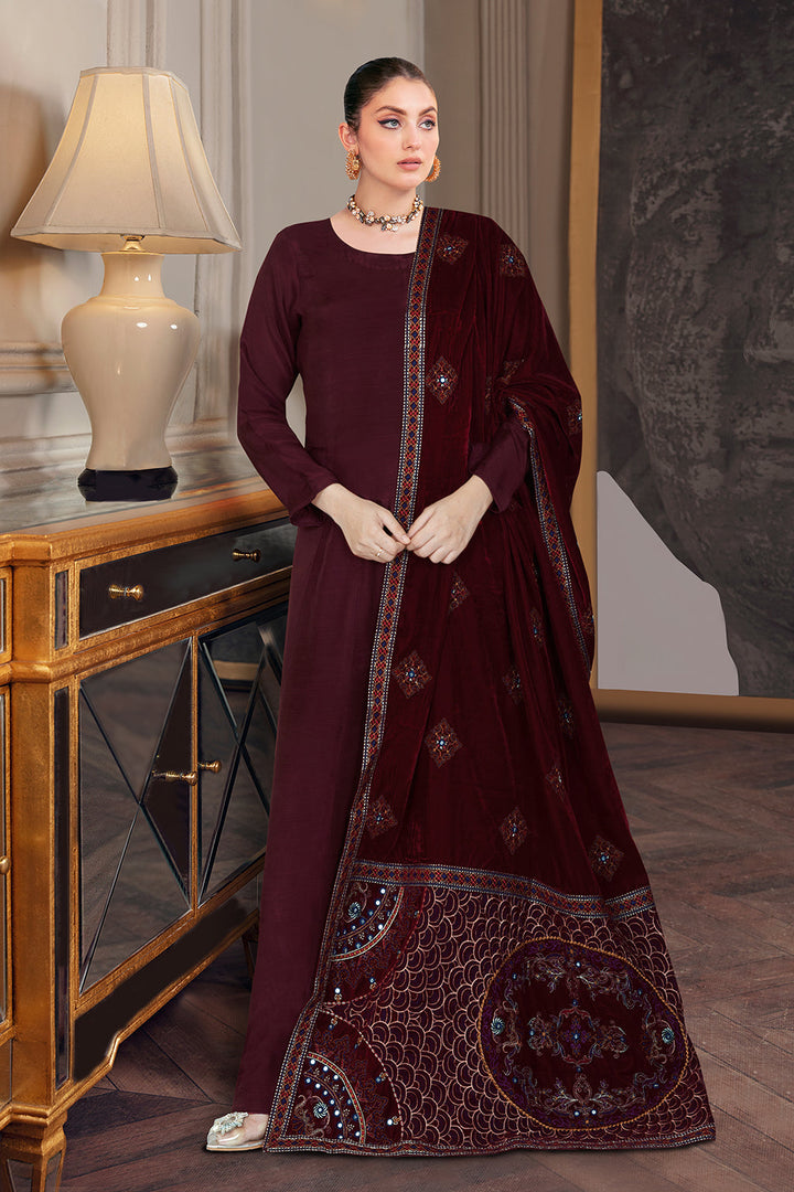 Ramsha Velvet Shawl - V-56