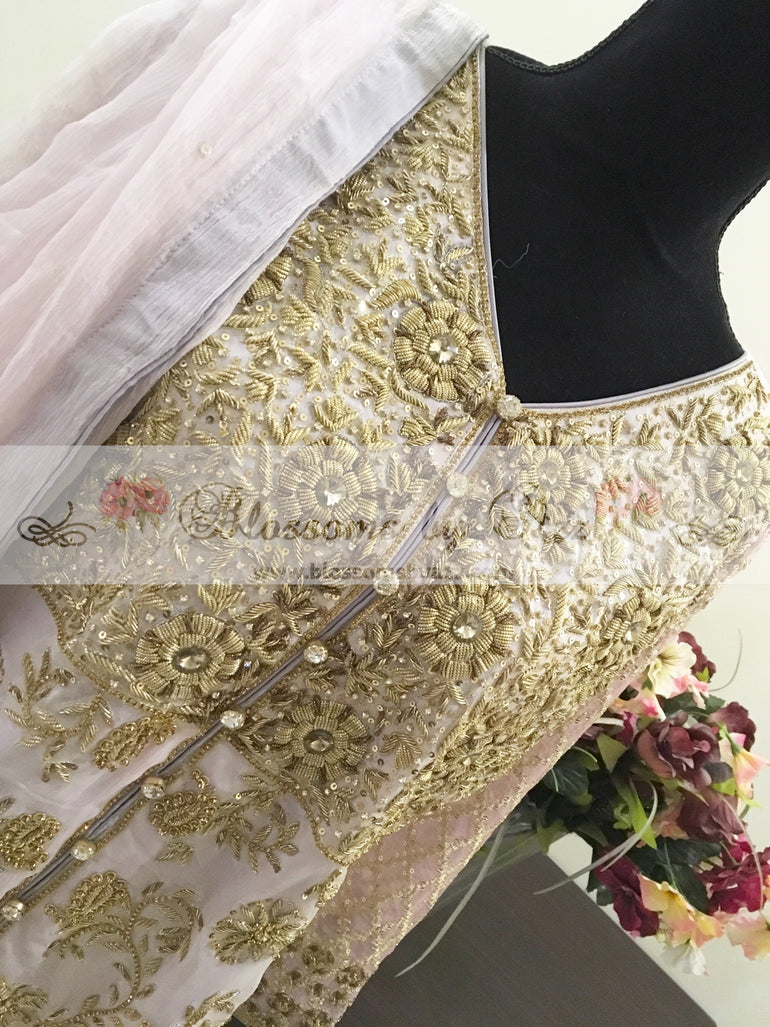 Gharara Dress With Dabka Work - Blossoms by Azz
