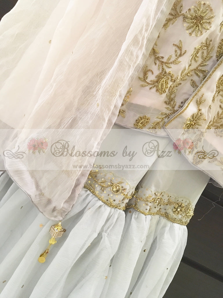 Gharara Dress With Dabka Work - Blossoms by Azz