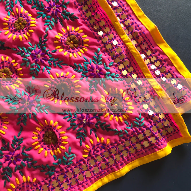 Phulkari Dupatta - Pink - Blossoms by Azz