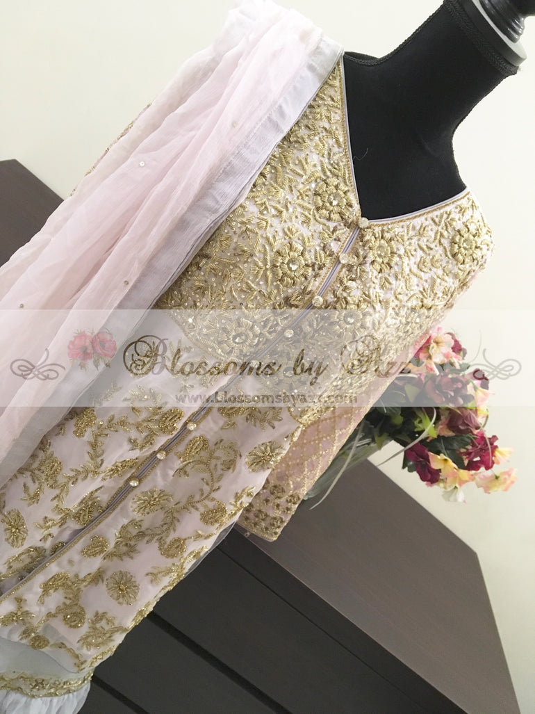 Gharara Dress With Dabka Work - Blossoms by Azz