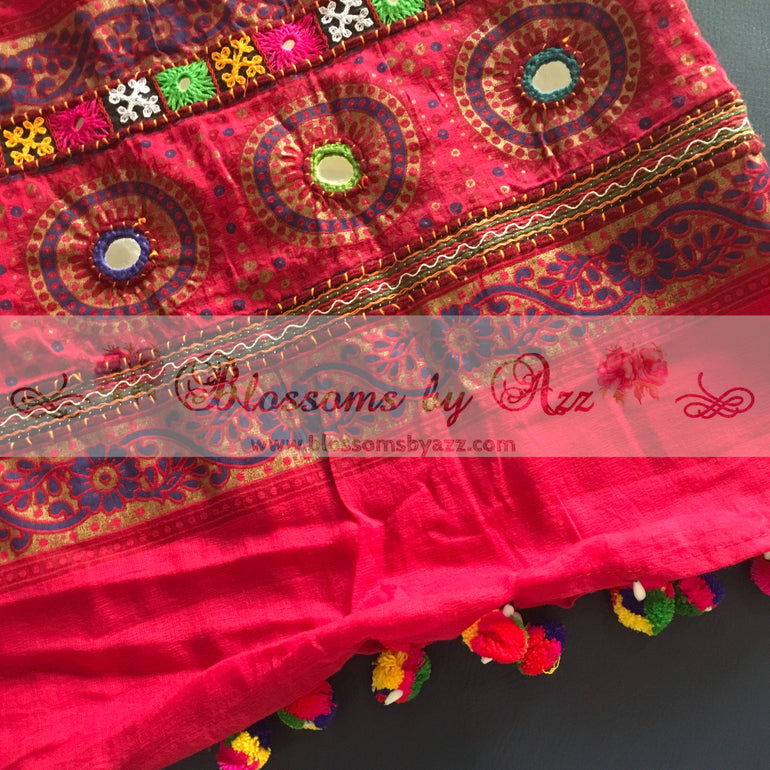 Phulkari Dupatta - Maroon - Blossoms by Azz