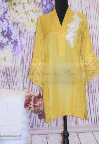 Cotton Silk Casual Dress With Embroidered Motif - Blossoms by Azz