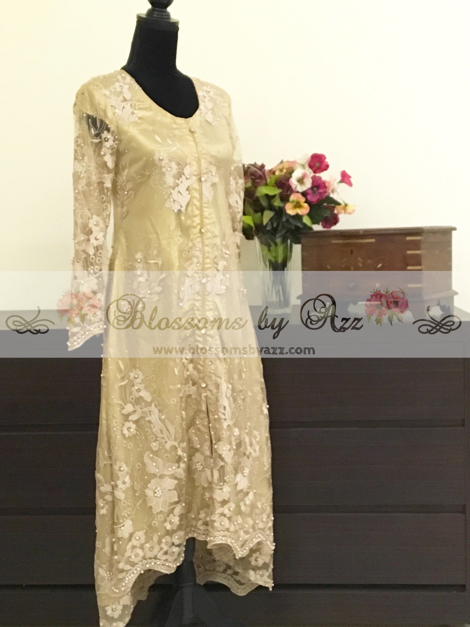 Golden Net Shirt - Blossoms by Azz