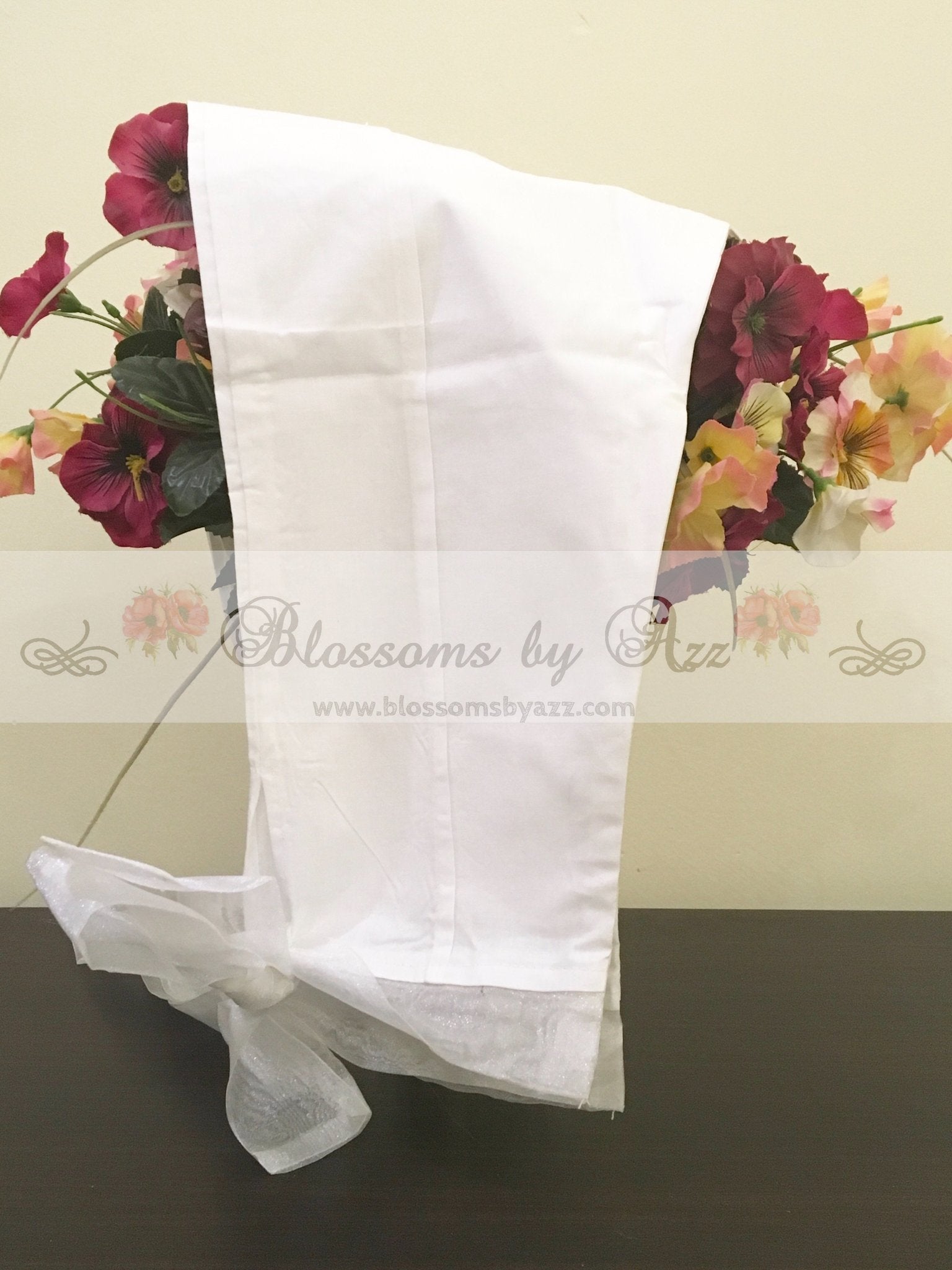 White Cotton Bow Tie - Blossoms by Azz