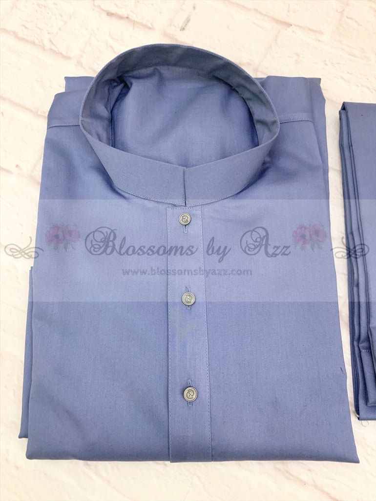 Gents Plain Cotton Satin Kurta Shalwar - Blossoms by Azz