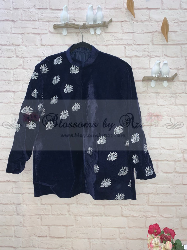 Gents & kids Embroidered Velvet Coat - Blossoms by Azz