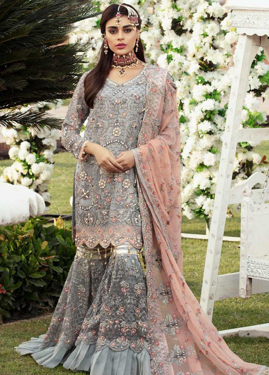 Emaan Adeel Embroidered Chiffon Stitched 3 Piece Suit EA19BC 204 - Bridal Collection - Blossoms by Azz