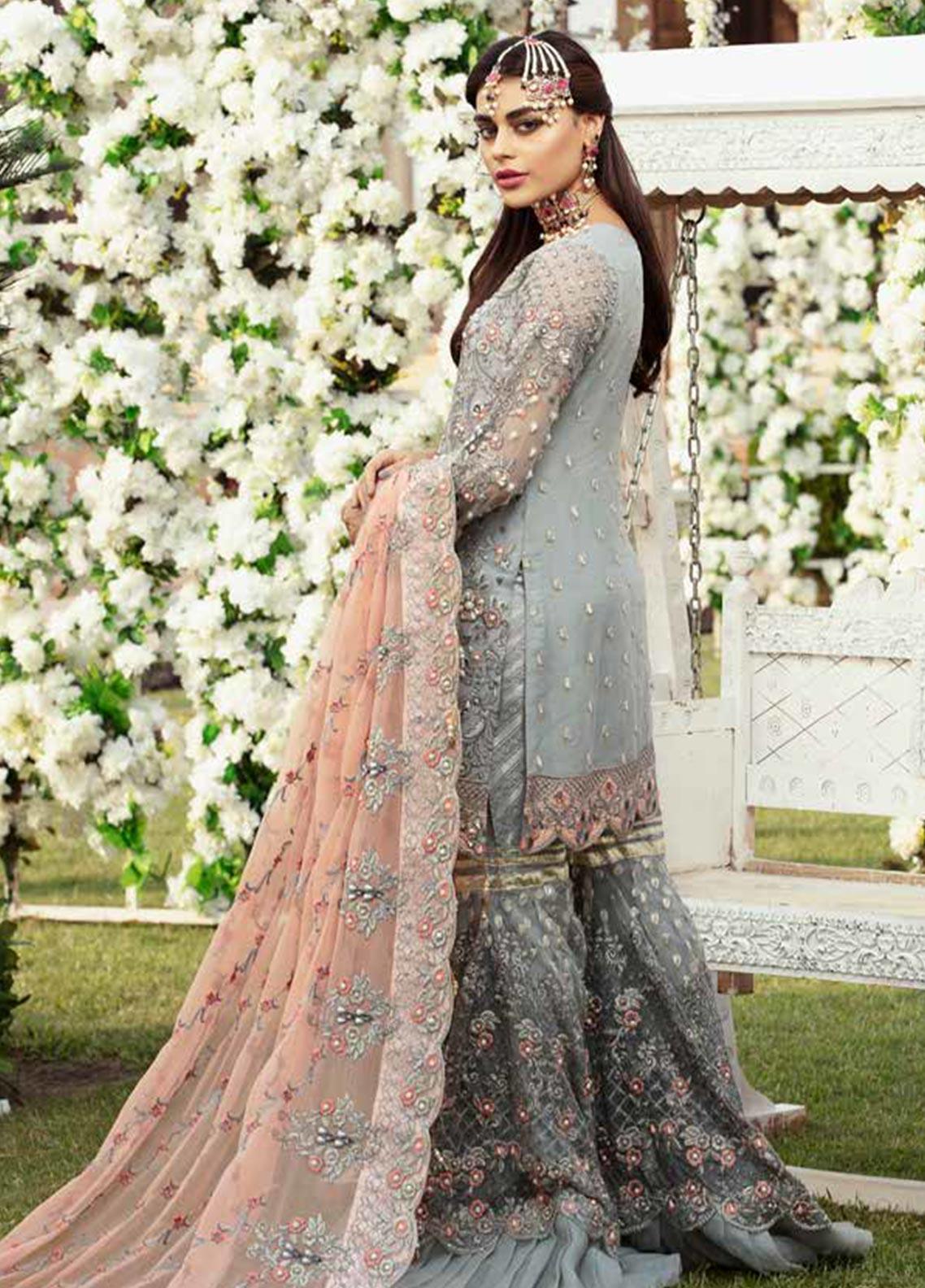 Emaan Adeel Embroidered Chiffon Stitched 3 Piece Suit EA19BC 204 - Bridal Collection - Blossoms by Azz