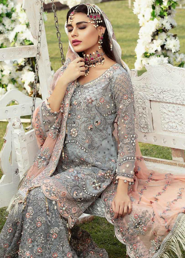 Emaan Adeel Embroidered Chiffon Stitched 3 Piece Suit EA19BC 204 - Bridal Collection - Blossoms by Azz