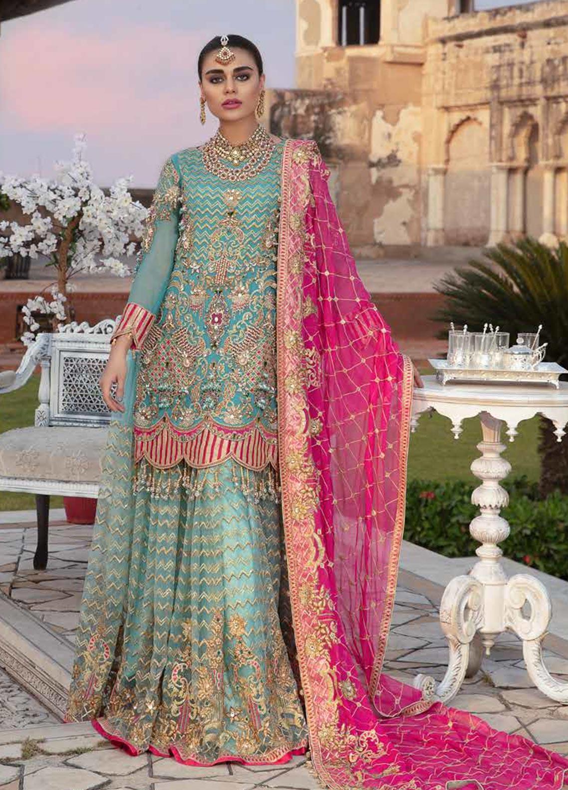 Emaan Adeel Embroidered Chiffon Stitched 3 Piece Suit EA19BC 206 - Bridal Collection - Blossoms by Azz