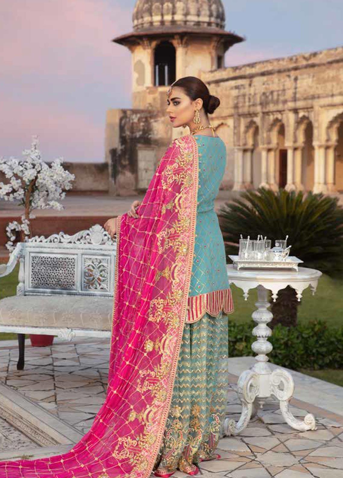 Emaan Adeel Embroidered Chiffon Stitched 3 Piece Suit EA19BC 206 - Bridal Collection - Blossoms by Azz