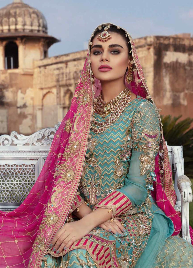 Emaan Adeel Embroidered Chiffon Stitched 3 Piece Suit EA19BC 206 - Bridal Collection - Blossoms by Azz
