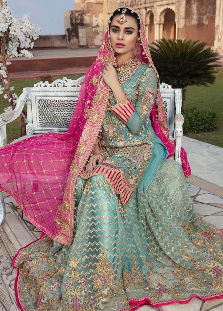 Emaan Adeel Embroidered Chiffon Stitched 3 Piece Suit EA19BC 206 - Bridal Collection - Blossoms by Azz