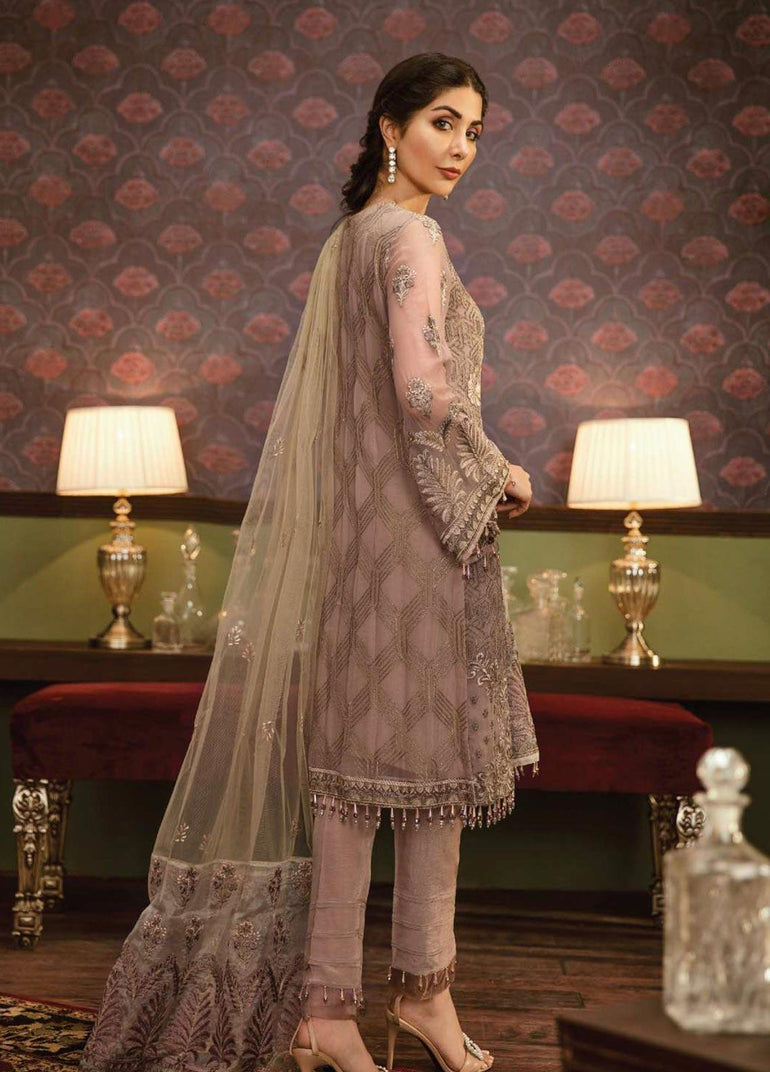 Flossie Embroidered Chiffon Stitched 3 Piece Suit FL19-C5 10 NOIR - Luxury Collection - Blossoms by Azz