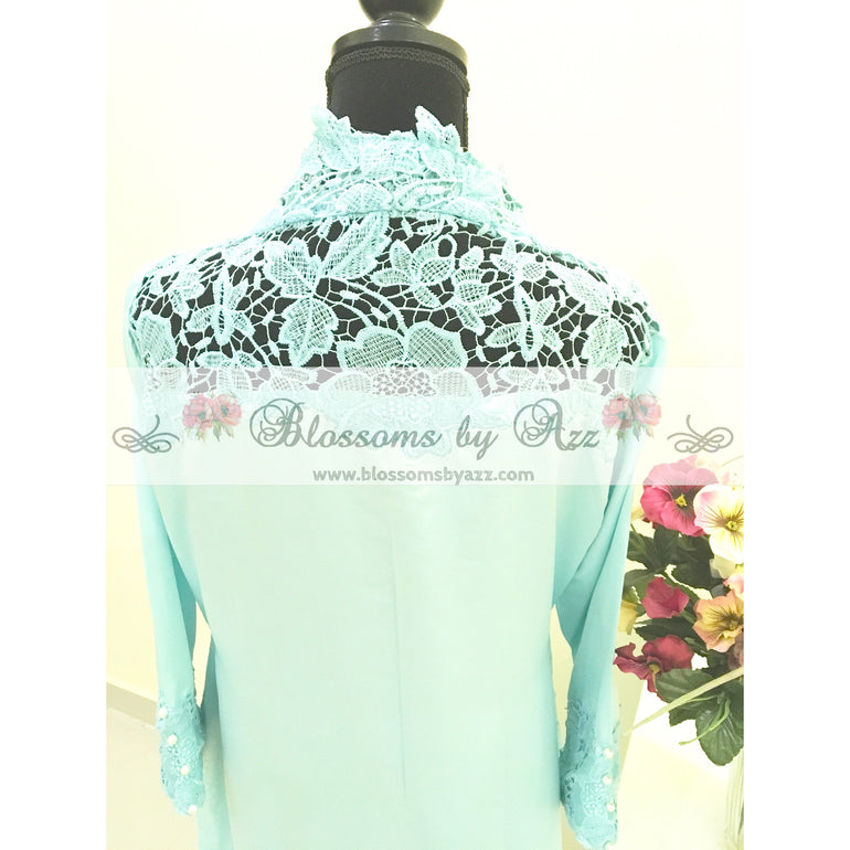 Silk Shirt With Lace Work - Blossoms by Azz