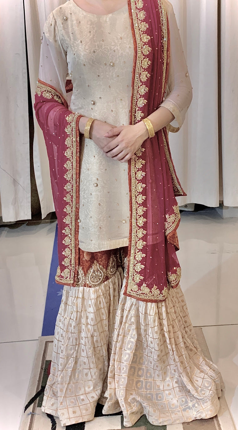 Wedding Wear Gharara Outfit - Blossoms by Azz