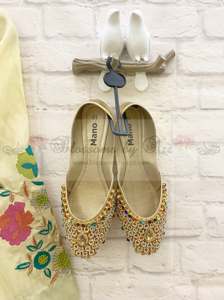 Lemon Cotton Silk Kurti With Zari & Thread Work - Blossoms by Azz