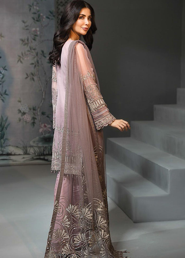 Jazmin Embroidered Chiffon Stitched 3 Piece Suit JZ19C 06 FLORAISON - Luxury Collection - Blossoms by Azz