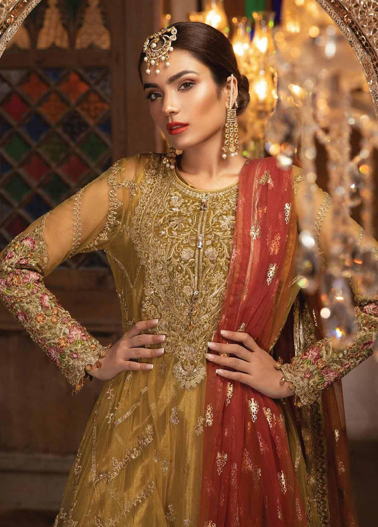 Maria B Embroidered Zari Net Stitched 3 Piece Suit MB19HE 1708 - Eid Collection - Blossoms by Azz