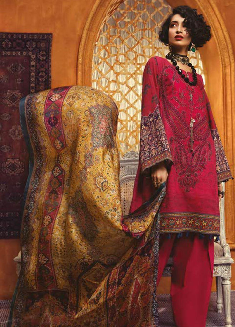 Maria B Embroidered Khaddar Stitched 3 Piece Suit MBP19WE 7012 A - Winter Collection - Blossoms by Azz