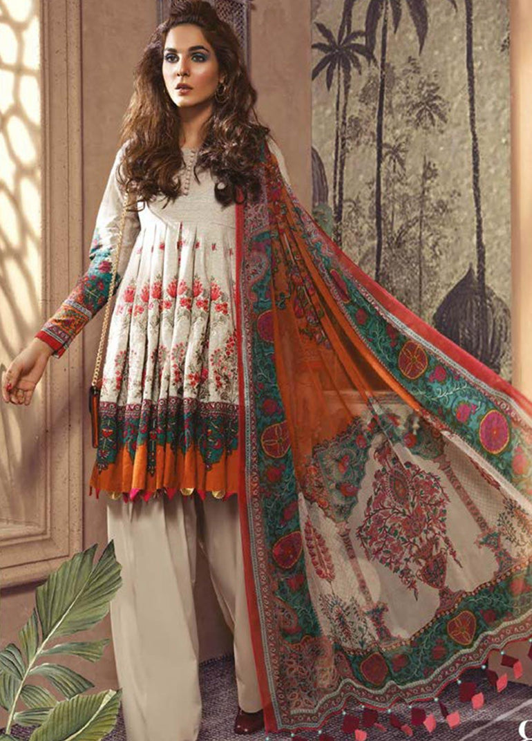 Maria B Embroidered Khaddar Stitched 3 Piece Suit MBP19WE 708 A - Winter Collection - Blossoms by Azz