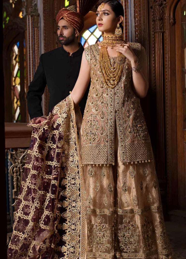 Maryum N Maria Embroidered Chiffon Stitched 3 Piece Suit MNM19B 01 - Bridal Collection - Blossoms by Azz