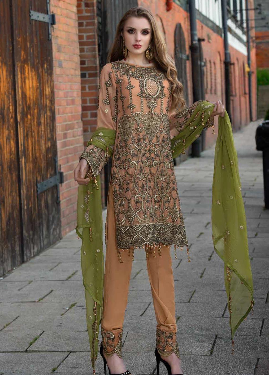 Shamrock by Maryum N Maria Embroidered Missouri Stitched 3 Piece Suit SMM19W 07 - Wedding Collection - Blossoms by Azz