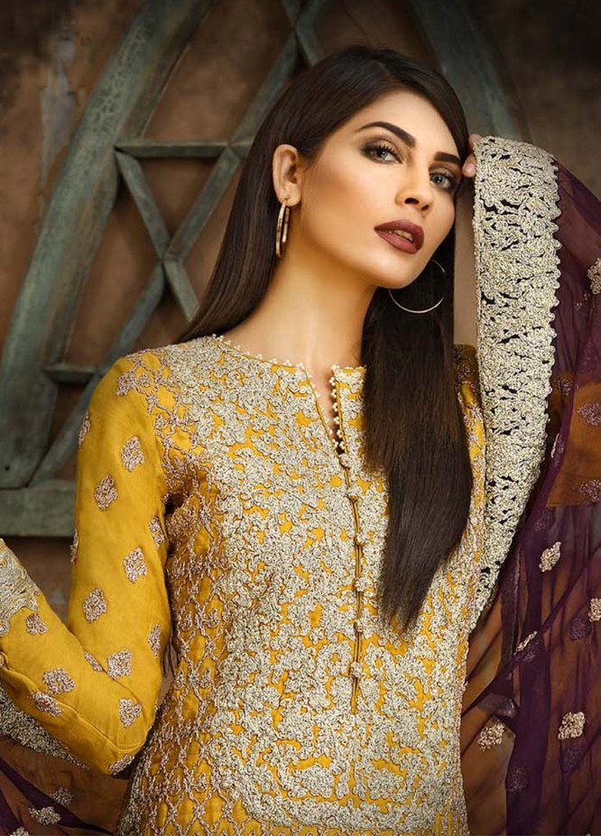 Asim Jofa Embroidered Chiffon Stitched 3 Piece Suit AJ18-F2 4B - Signature Embroidered Collection - Blossoms by Azz