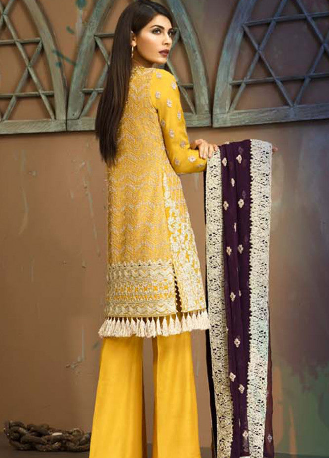 Asim Jofa Embroidered Chiffon Stitched 3 Piece Suit AJ18-F2 4B - Signature Embroidered Collection - Blossoms by Azz